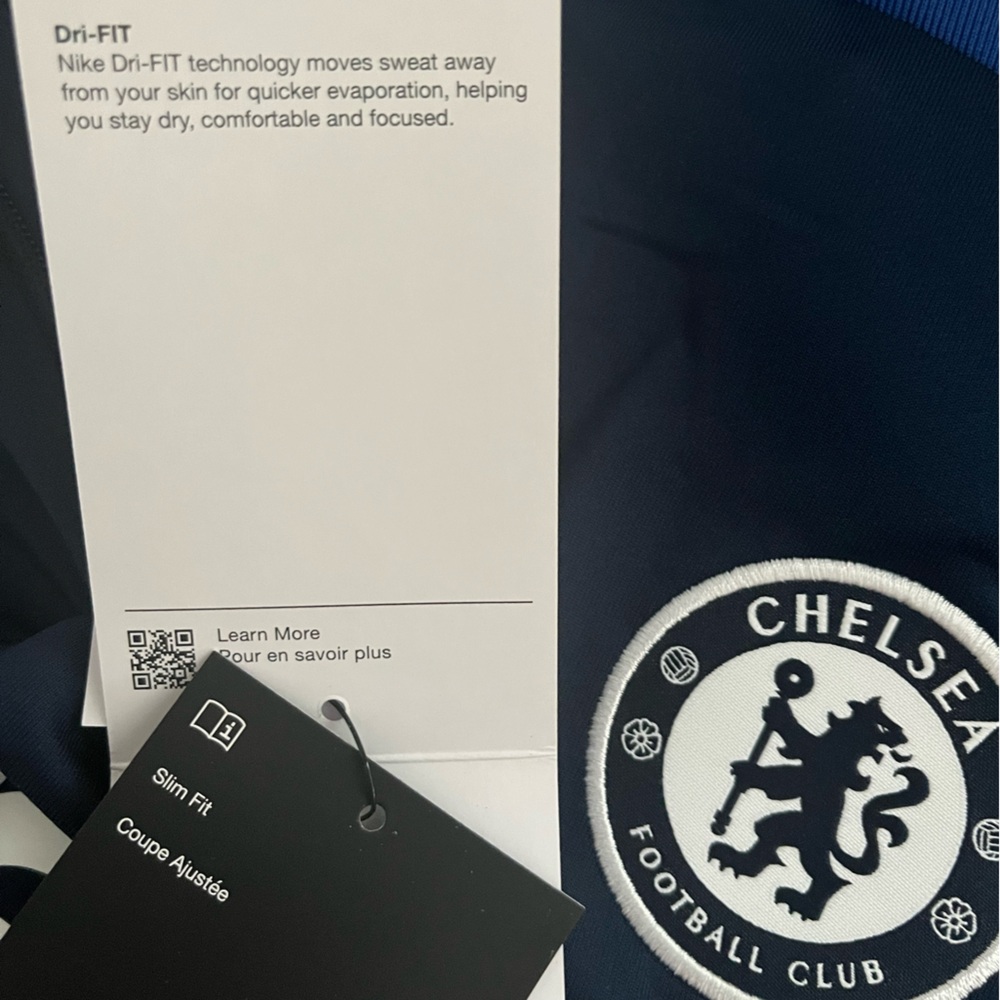 Nike Exclusive Chelsea Dri-Fit Strike Drill Stretch Active Top sz XL Navy/White - Picture 13 of 14